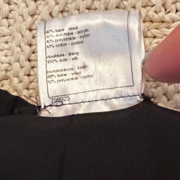 Chanel Square Button Black Tweed Jacket Blazer Skirt Suit FR 44 46 US 8 10 12 14 - Picture 4 of 15